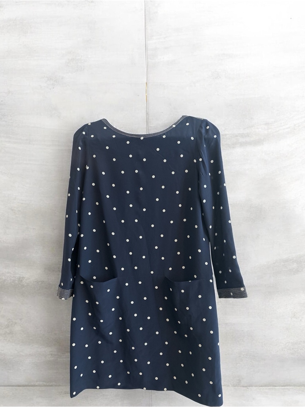 J. Crew Navy Dress with White Polka Dots